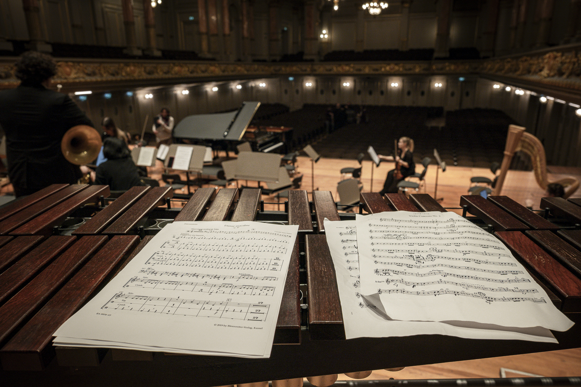 Score of «Danse macabre» on the xylophone at the Tonhalle Zürich